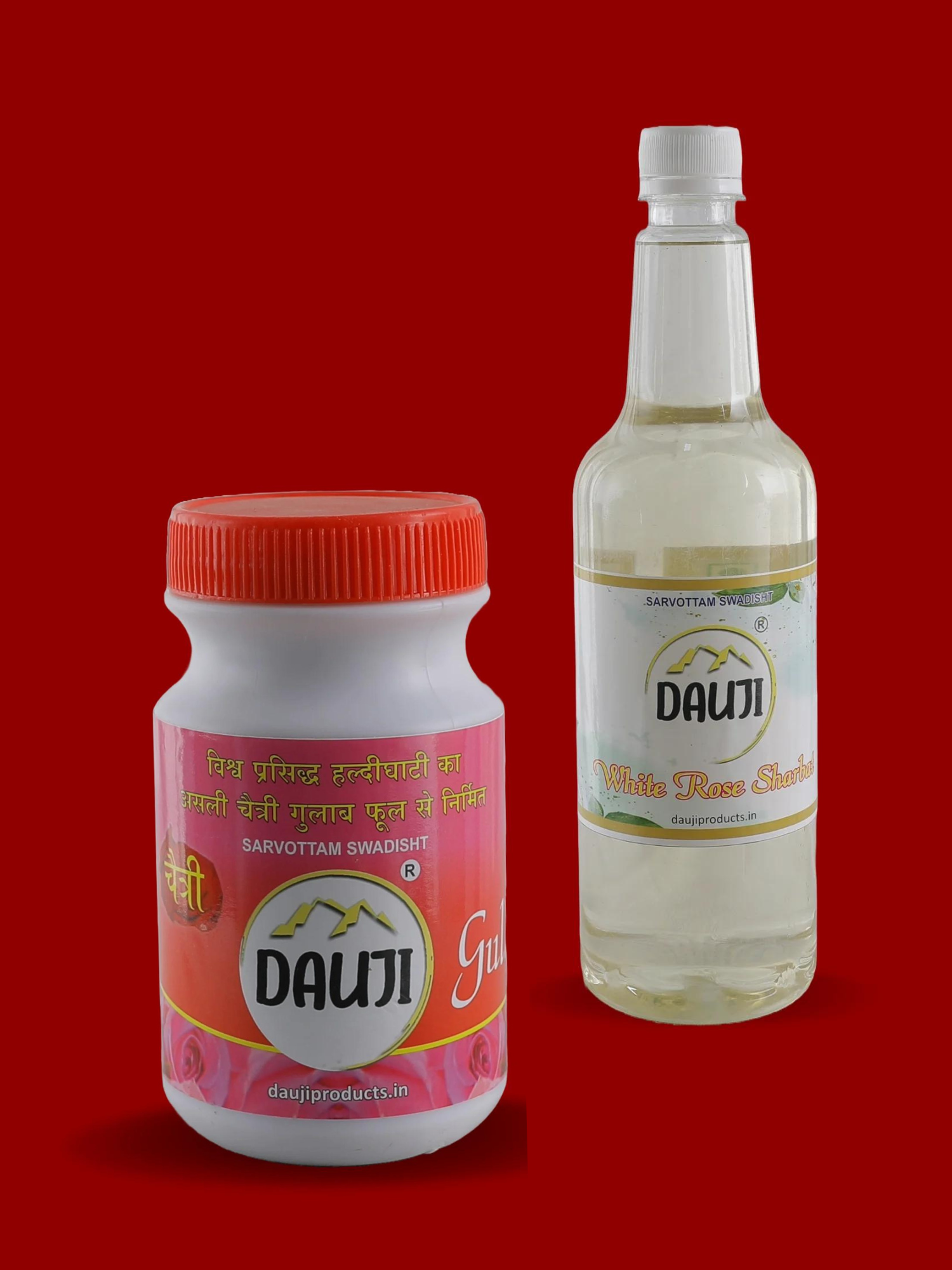 Dauji Combo White Rose Sharbat 750ml + Gulkand 500gm